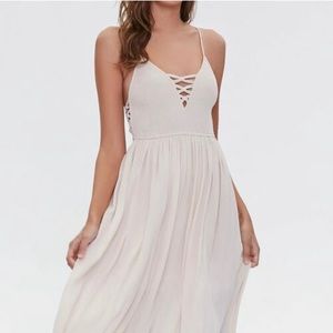 Green Forever 21 Woven Smocked Top Dress